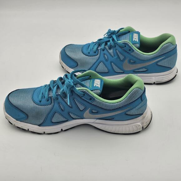 Nike Revolution 2 GS Shoes Sz 7Y kids 8.5 womens 555090 405 Blue Green - Picture 6 of 8